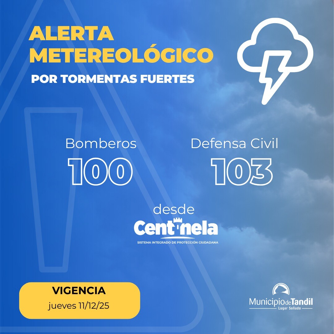 ALERTA AMARILLA POR TORMENTAS FUERTES