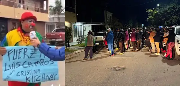 Un payaso: Tuerquita y un grupo de vecinos de Alberdi brindaron su apoyo al destituido Campos