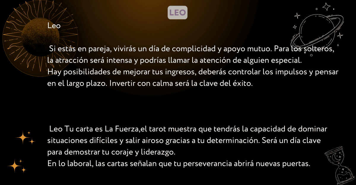Descubre qué dicen las cartas del tarot y la astrología para tu signo. Descubre qué dicen las cartas del tarot y la astrología para tu signo.