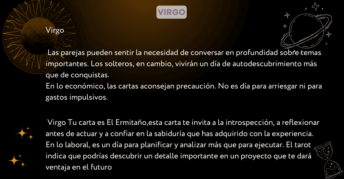 Descubre qué dicen las cartas del tarot y la astrología para tu signo. Descubre qué dicen las cartas del tarot y la astrología para tu signo.