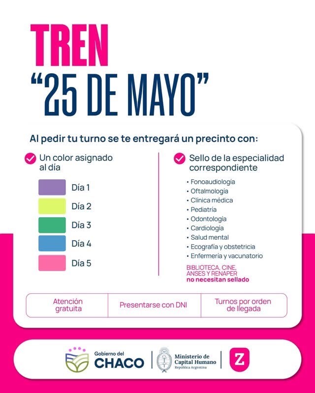 EL TREN 25 DE MAYO ESTÁ EN CHACO Y COMENZARÁ A ATENDER DESDE MAÑANA EN HERMOSO CAMPO