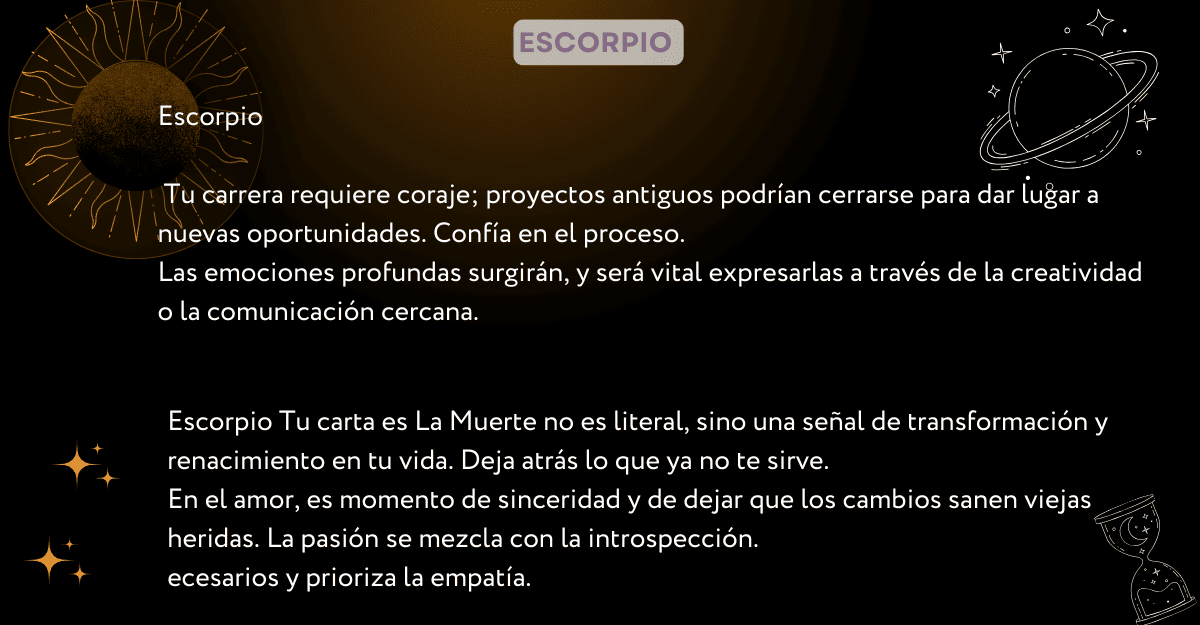 Descubre qué dicen las cartas del tarot y la astrología para tu signo. Descubre qué dicen las cartas del tarot y la astrología para tu signo.