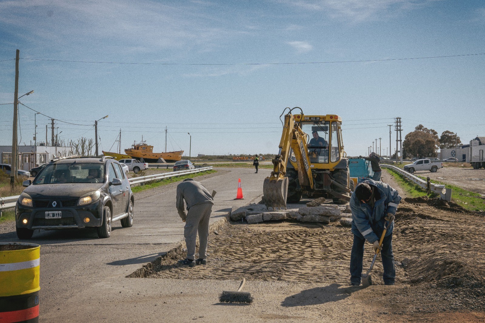 La Municipalidad de Rawson realiza trabajos de hormigonado en Playa Unión