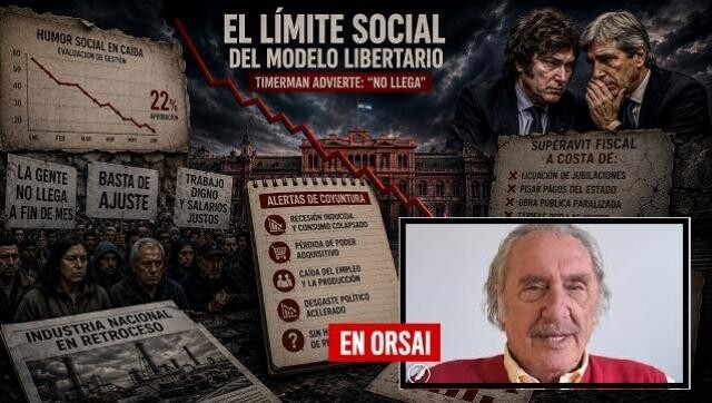 Raúl Timerman anticipó el límite social del modelo libertario y advirtió sobre la sustentabilidad de Milei: «No llega» Raúl Timerman anticipó el límite social del modelo libertario y advirtió sobre la sustentabilidad de Milei: «No llega»