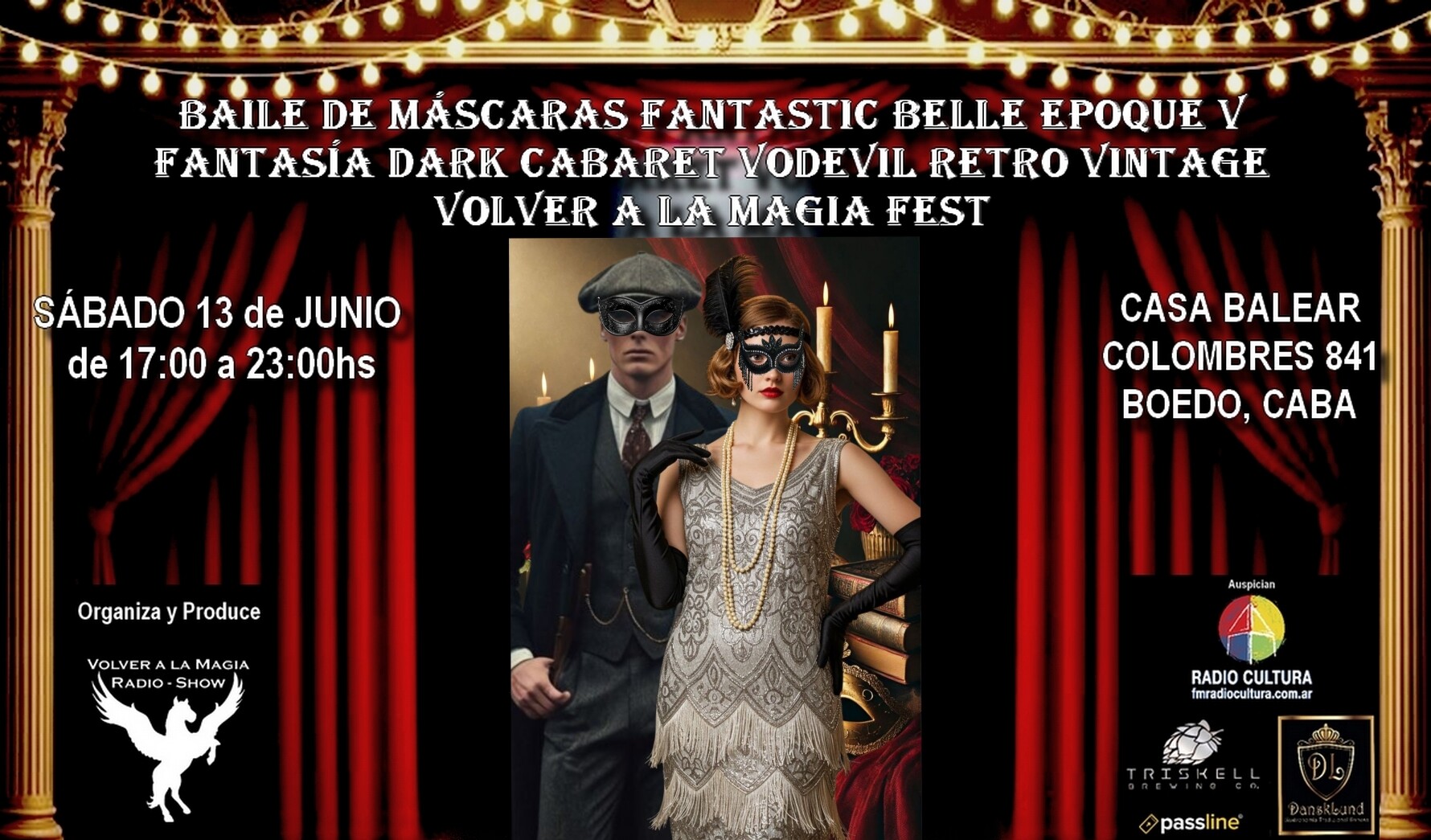 BAILE DE MÁSCARAS FANTASTIC BELLE EPOQUE V de VOLVER A LA MAGIA FEST