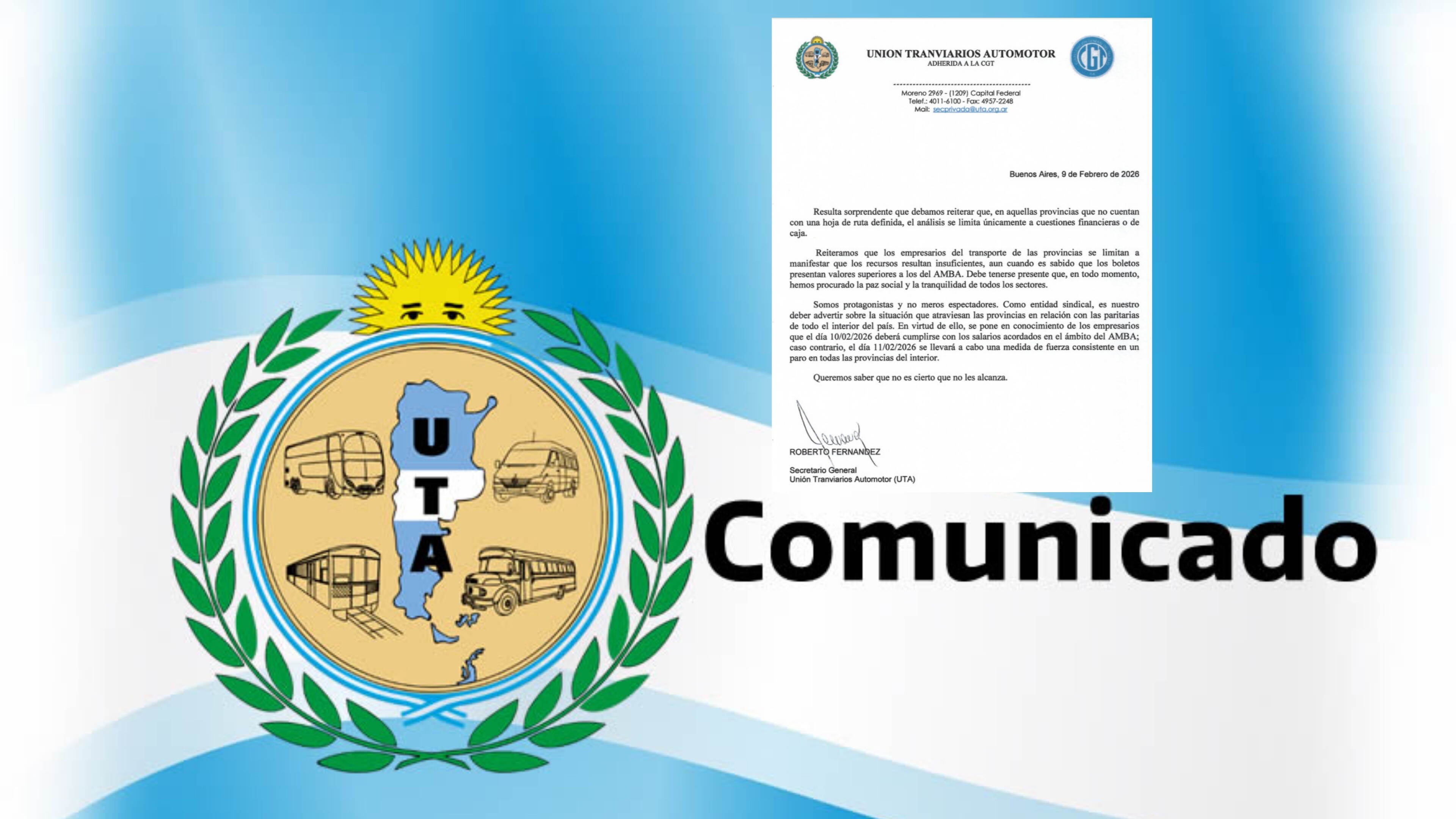 1000581350.jpg Ultimo Momento; La medida de fuerza alcanzaría a todo el interior del país