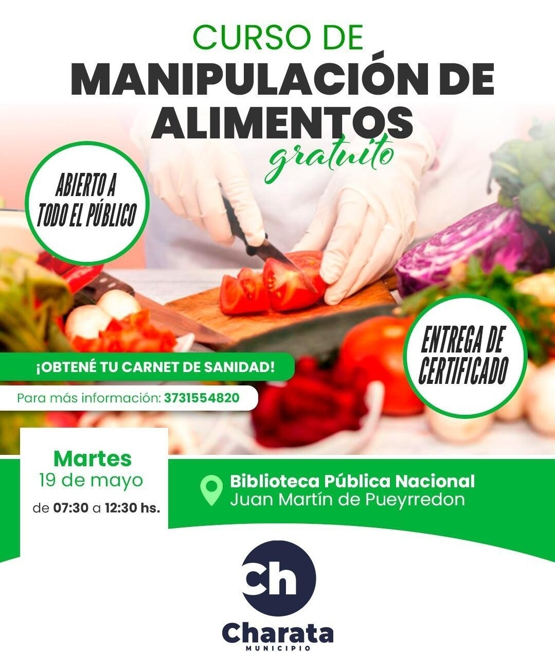 1002356922.jpg MUNICIPIO DE CHARATA: TE INVITAMOS A PARTICIPAR DEL CURSO DE MANIPULACIÓN DE ALIMENTOS.