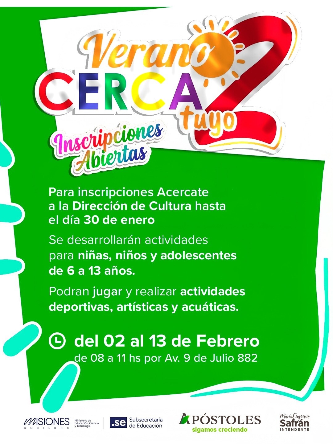 Lanzan la segunda edición del programa “Verano Cerca Tuyo”