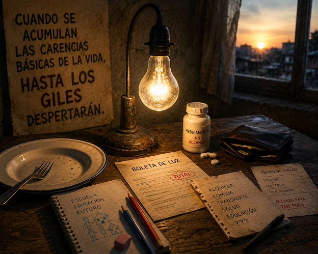 Yorg lanzó una advertencia: «Cuando se acumulan las carencias básicas de la vida, hasta los giles despertarán.»