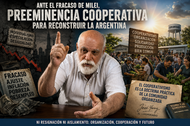 Ante el fracaso de Milei, Yorg propone «la preeminencia cooperativa para reconstruir la Argentina”