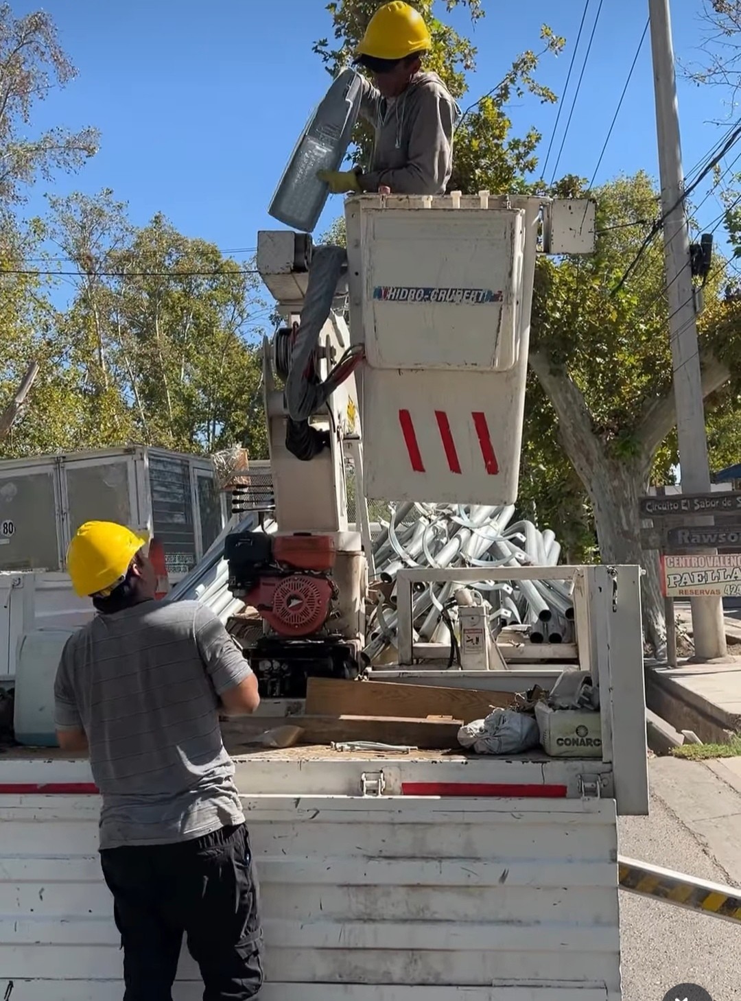El municipio de Rawson dejo completado otro tramo mas de calles que cuentan ahora con luminarias LED