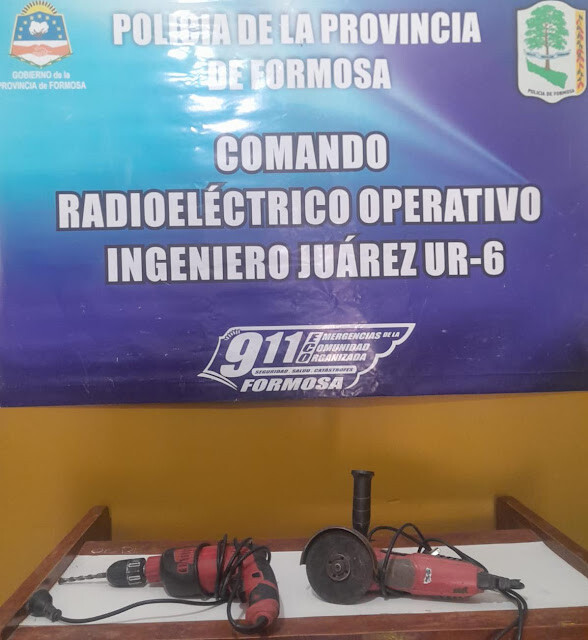 1.jpg Ingeniero Juarez: La Policía esclareció un caso de hurto y recuperó herramientas