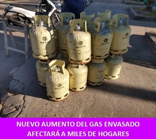 Nuevo aumento del gas envasado afectará a miles de hogares