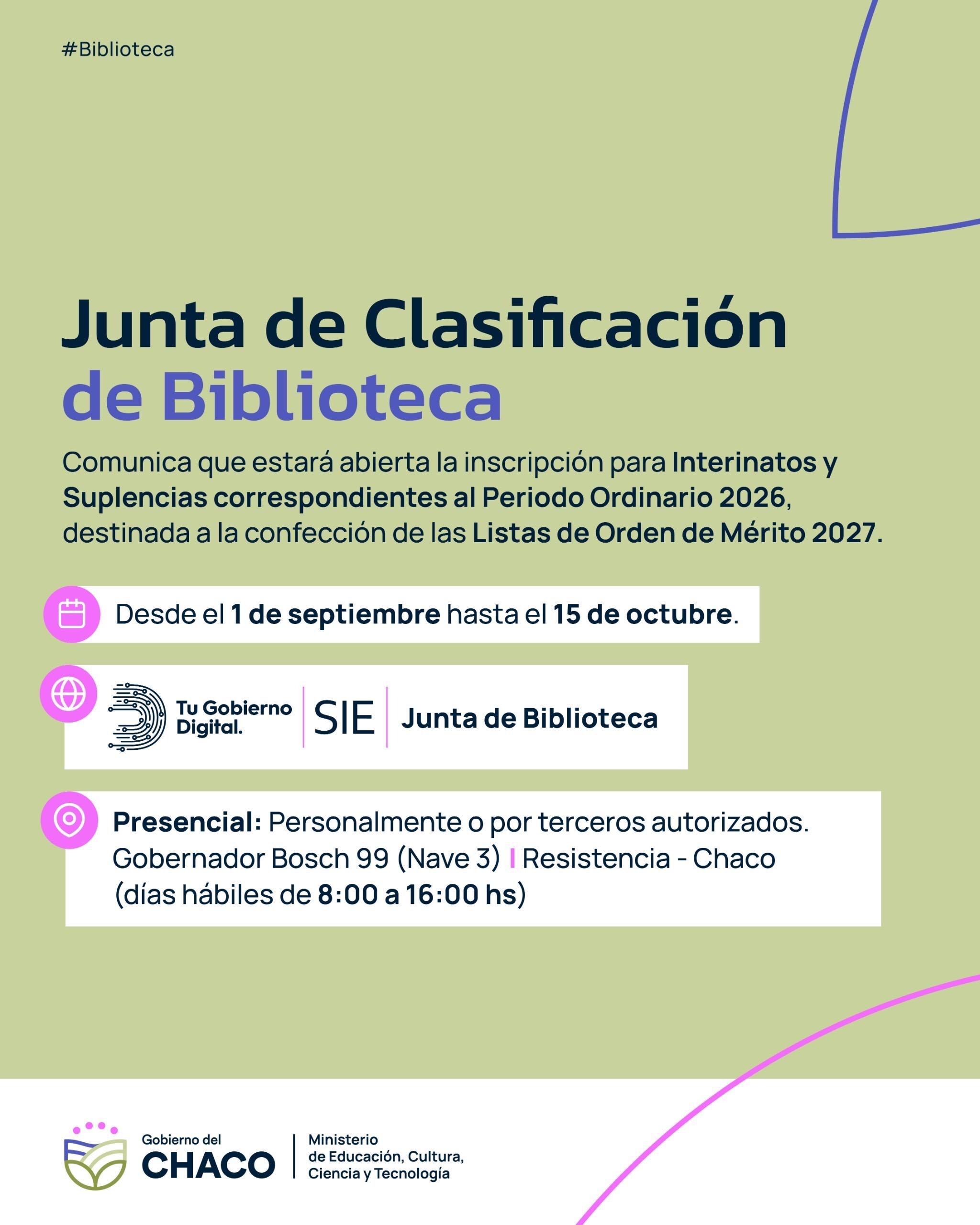 DOCENTES BIBLIOTECARIOS: ABRIÓ LA CONVOCATORIA PARA INTERINATOS Y SUPLENCIAS 2027