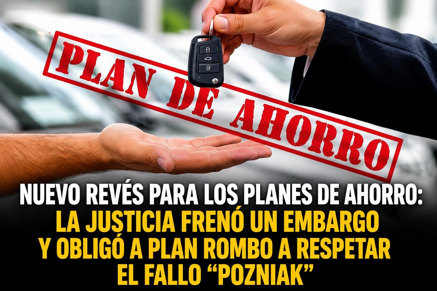 NUEVO REVÉS PARA LOS PLANES DE AHORRO: LA JUSTICIA FRENÓ UN EMBARGO Y OBLIGÓ A PLAN ROMBO A RESPETAR EL FALLO “POZNIAK”