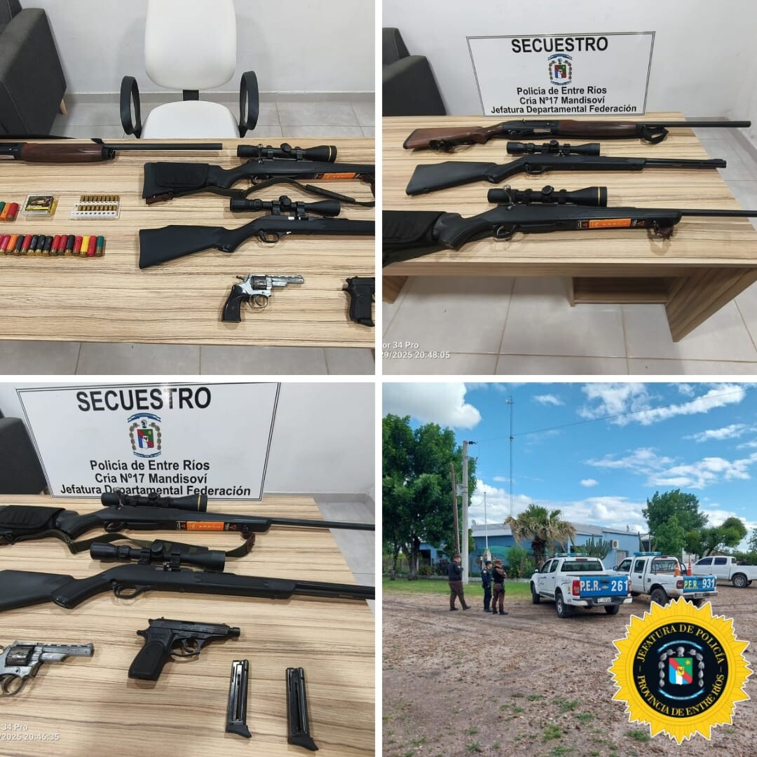 1be47ad6-2843-4166-b900-f4aefb2f84d6.jpeg La Policía secuestró cinco armas de fuego tras viralización de un video en Federación