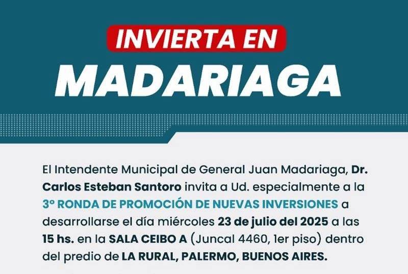 3° Ronda de Inversiones: Madariaga te Espera