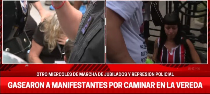 Tensión en el Congreso: la Policía reprimió a jubilados en la vereda y detuvo manifestantes