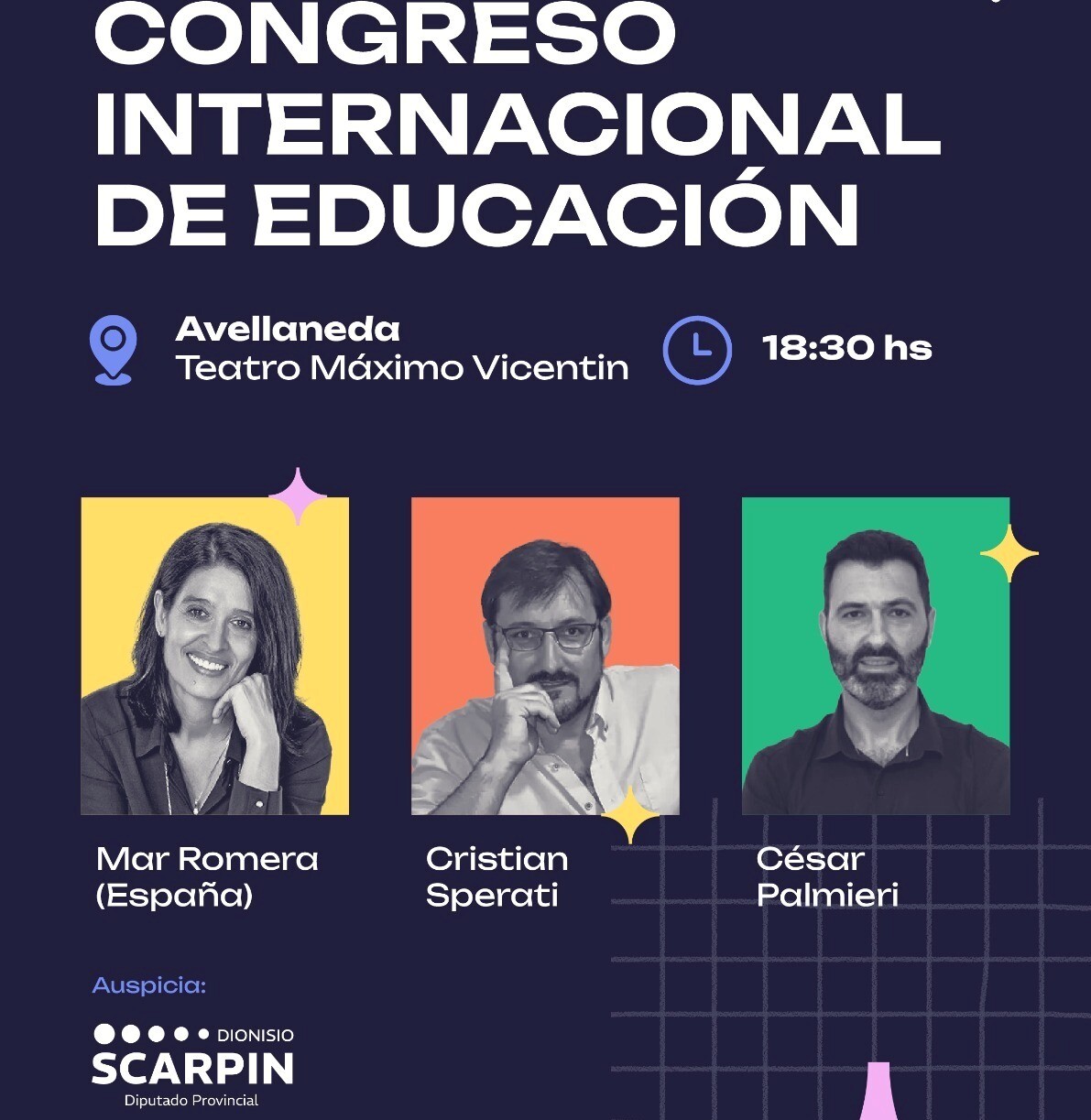 El diputado Dionisio Scarpín auspicia el Congreso Internacional de Educación que se llevará a cabo en la ciudad de Avellaneda.