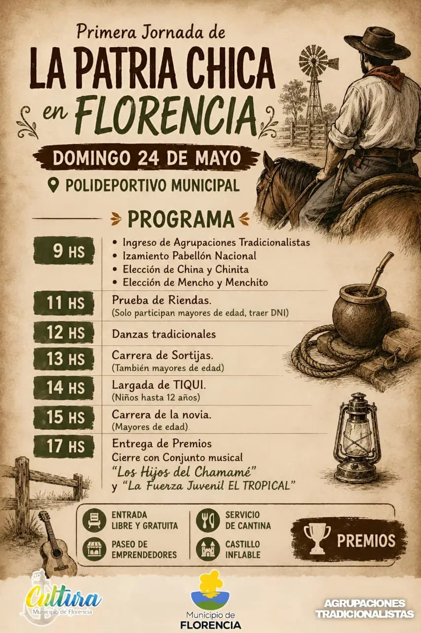 20260519-184144-florencia-palpita-el-primer-festival-la-patria-chica-en-el-polideportivo-con-entrada-gratuita.webp Florencia Palpita El Primer Festival “La Patria Chica” En El Polideportivo Con Entrada Gratuita