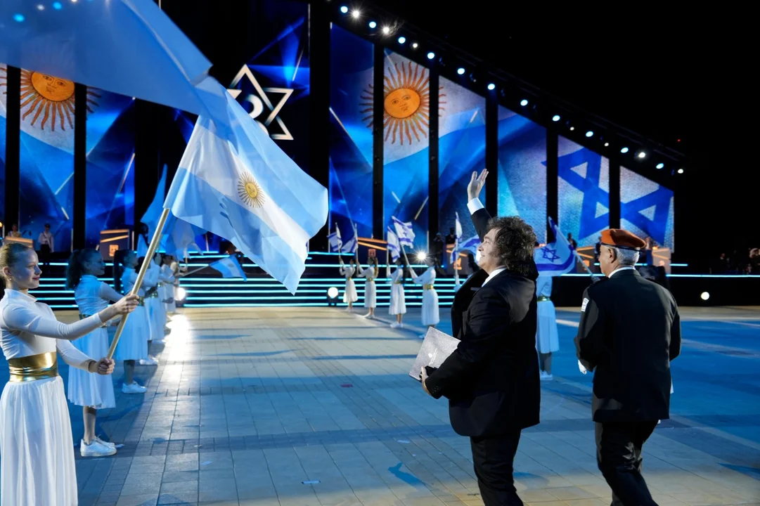 Milei cerró su visita en Israel participando del acto por el Día de la Independencia