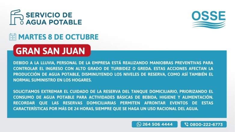 2687dc8152c6e41464e28b1b5666d73b_L.jpg El Gran San Juan Debido a la lluvia, se ve afectada la producción de agua potable