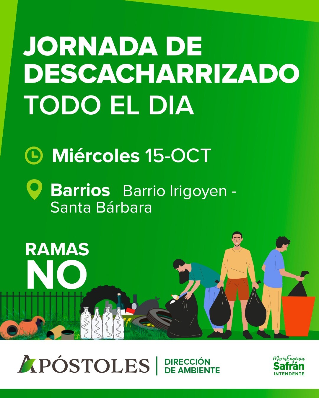 Continúan las Jornadas de Descacharrizado en los Barrios Apostoleños