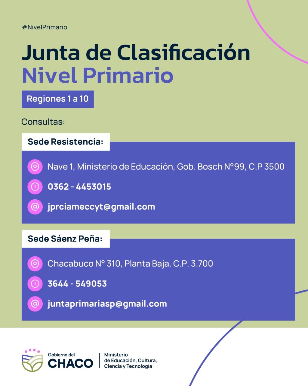 NIVEL PRIMARIO: CHACO REALIZARÁ LOS CONCURSOS DE TRASLADO, REINCORPORACIONES E INGRESO A LA DOCENCIA DEL 19 AL 24 DE OCTUBRE