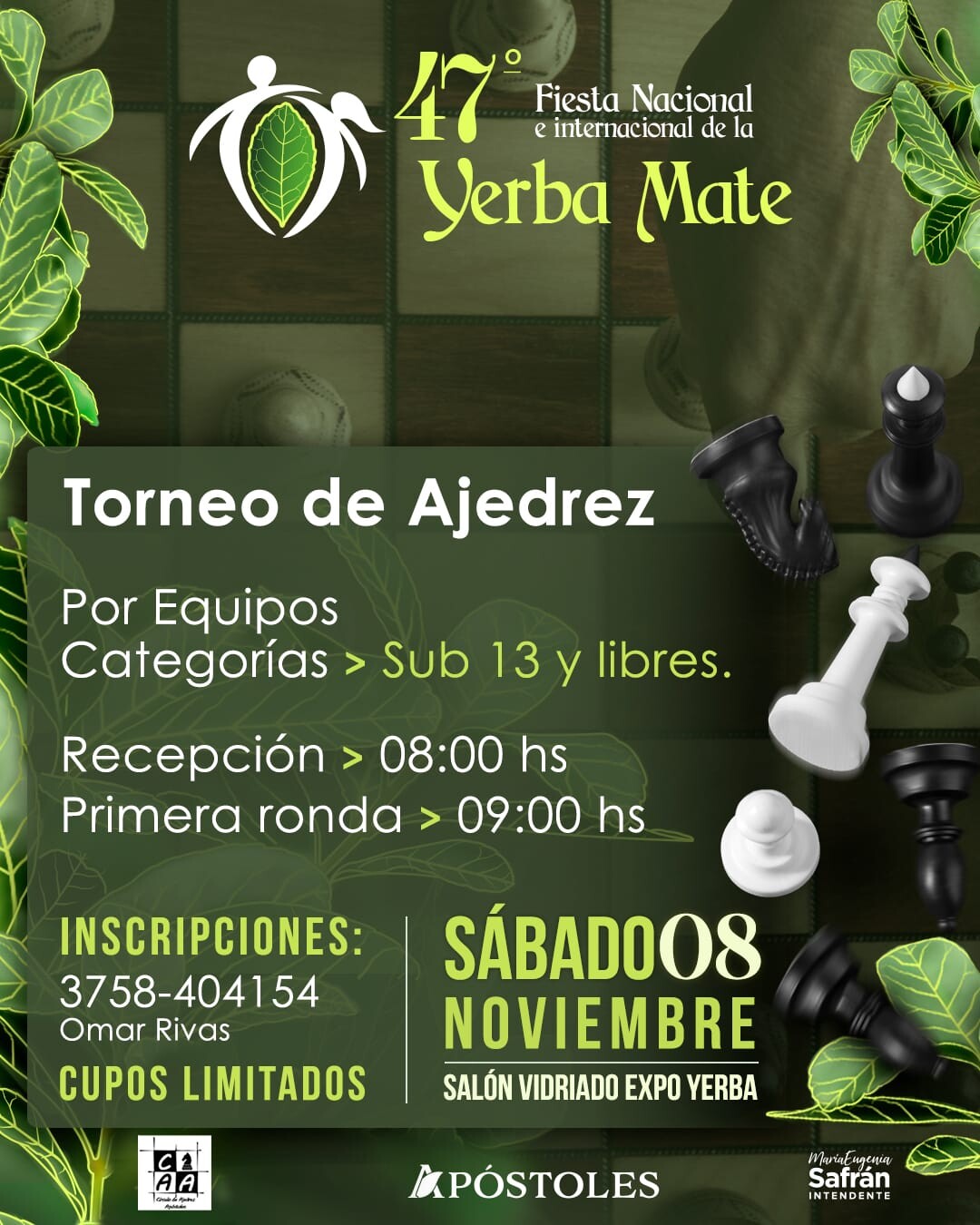 El Ajedrez dice presente en la Fiesta Nacional e Internacional de la Yerba Mate.