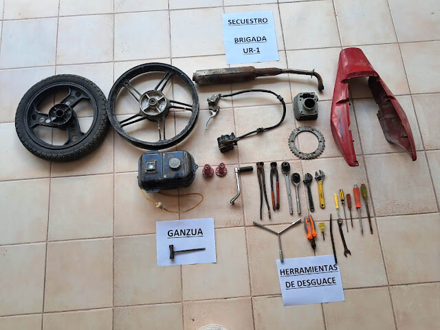 Barrio San Antonio: La Policía desbarató un desarmadero de motos robadas