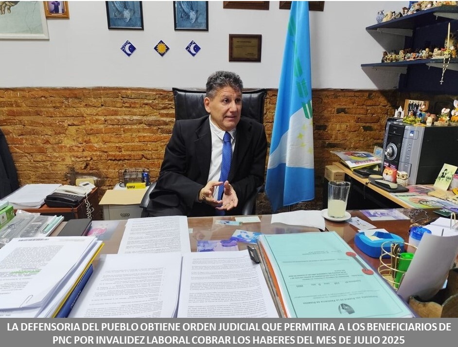 La Defensoría obtiene orden judicial que permitirá a los beneficiarios de PNC por invalidez laboral cobrar los haberes del mes de julio 2025