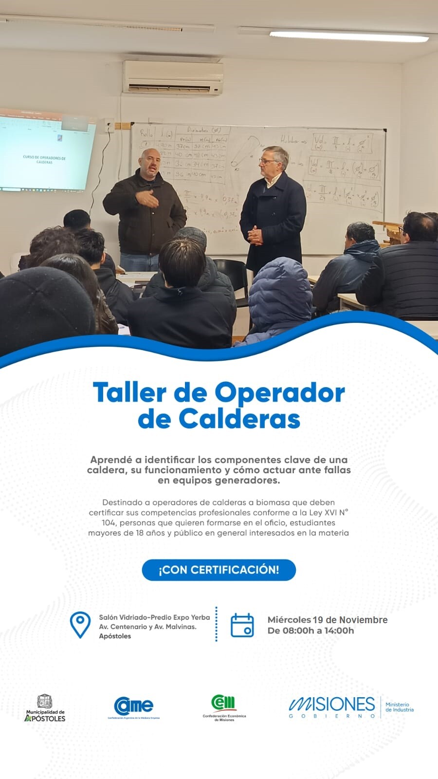 Inscripción abierta a un nuevo taller de Operador de Calderas a Biomasa Inscripción abierta a un nuevo taller de Operador de Calderas a Biomasa