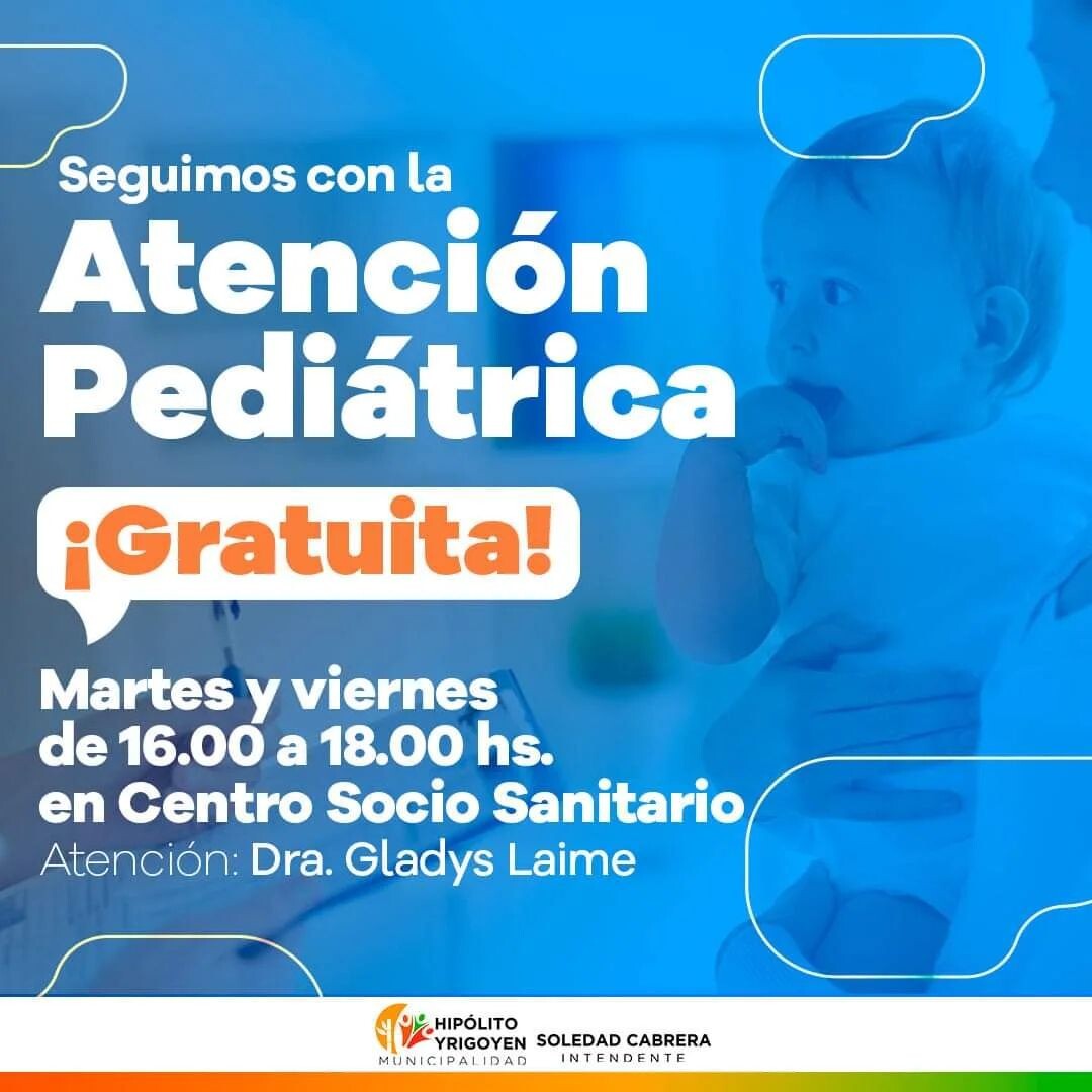 Atención pediátrica gratuita en Hipólito Yrigoyen