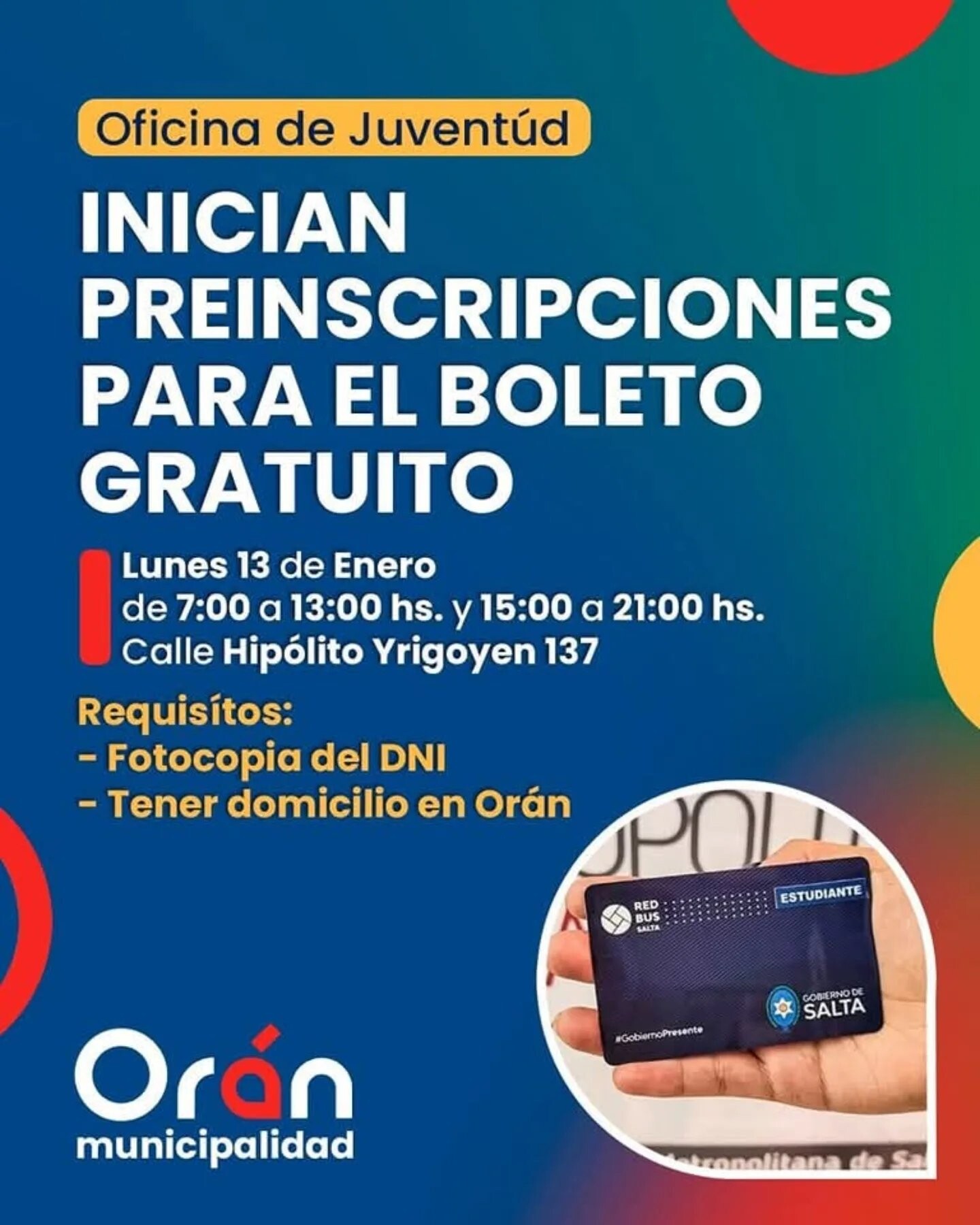 Hoy inician las pre-inscripciones para el boleto gratuito