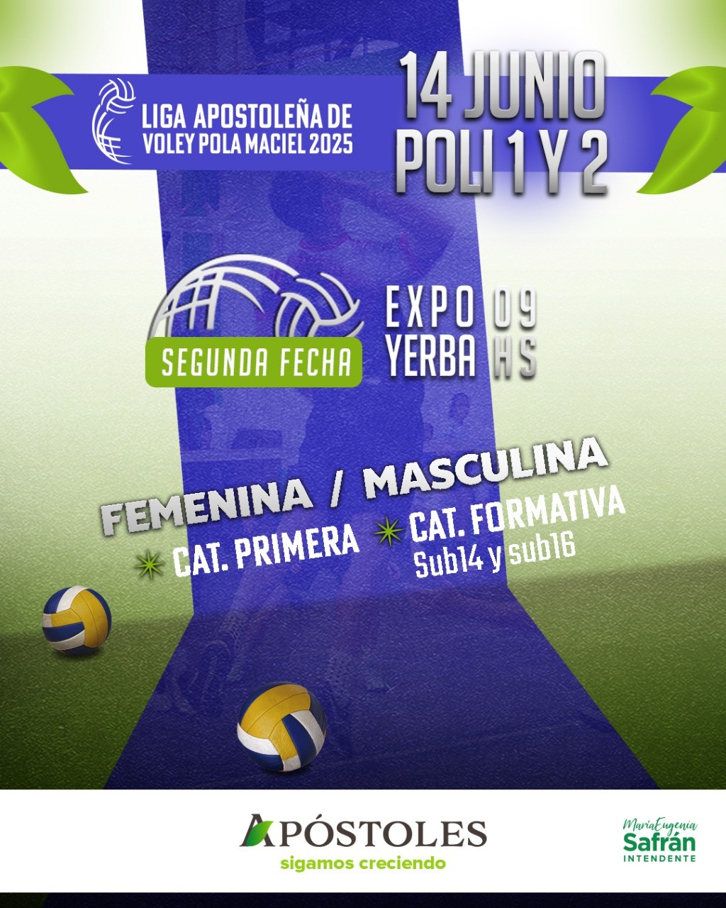 Se Disputará este Sábado la Segunda Fecha de la Liga Apostoleña de Vóley