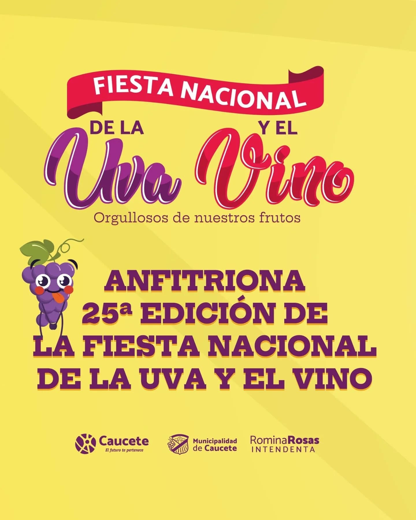 La Municipalidad de Caucete informa que ya están disponibles nuevos puntos de venta para la adquisición de entradas de la 25° Fiesta Nacional de la Uva y el Vino