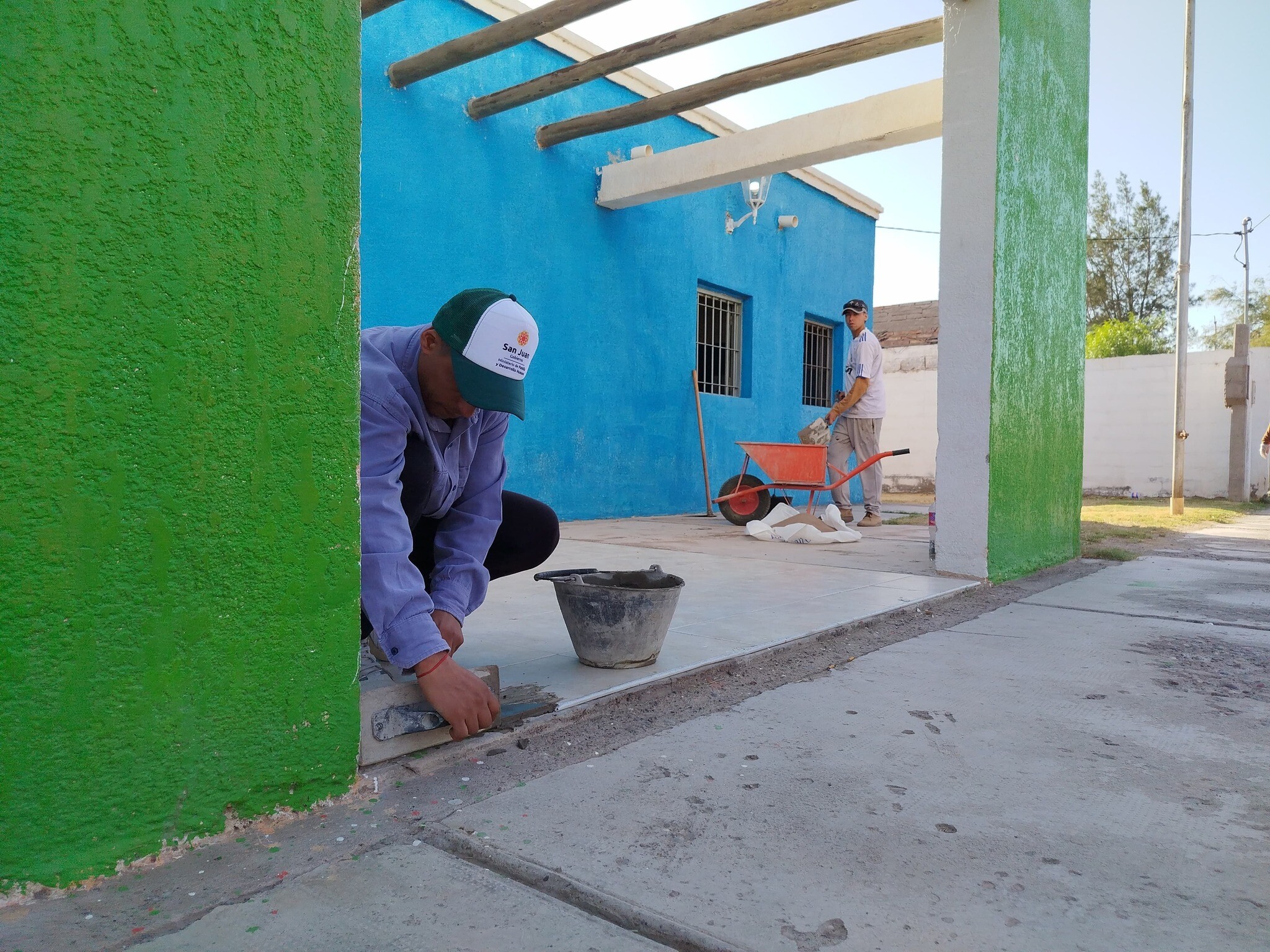 Comenzaron los trabajos de remodelacion del  el C.D.I. de La Majadita en 9 de Julio