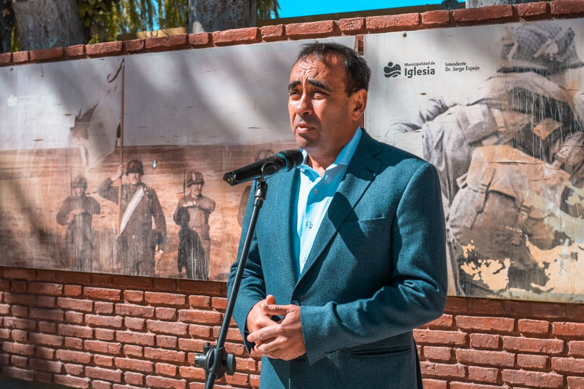 El intendente de Iglesia,Jorge Espejo participo del acto por los 43 años de la Gesta de Malvinas