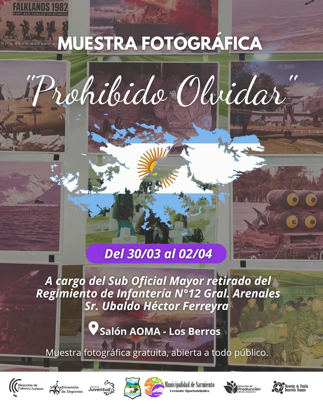 El municipio de Sarmiento organiza un recorrido visual durante 4 días para honrar la memoria y el legado de nuestros Héroes de Malvinas