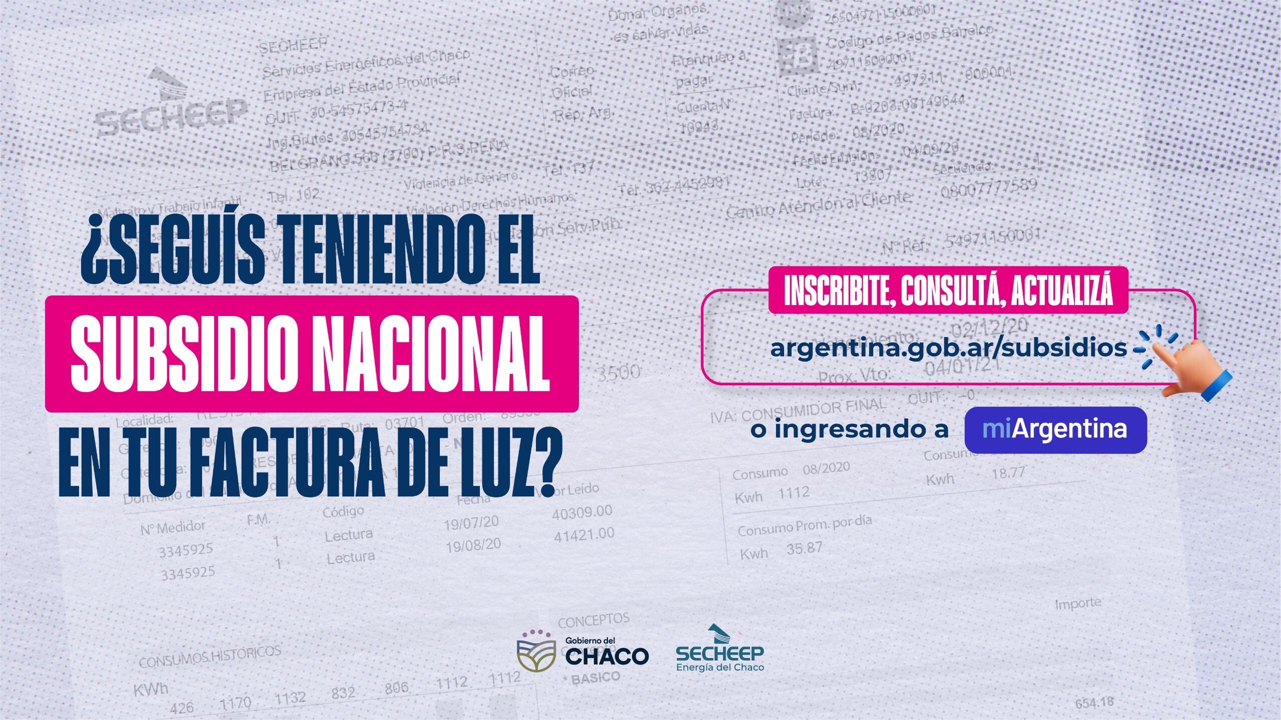 SECHEEP REITERA LA IMPORTANCIA DE ADHERIRSE AL SUBSIDIO NACIONAL Y SUGIERE ACTUALIZAR DATOS A LOS QUE YA SE INSCRIBIERON