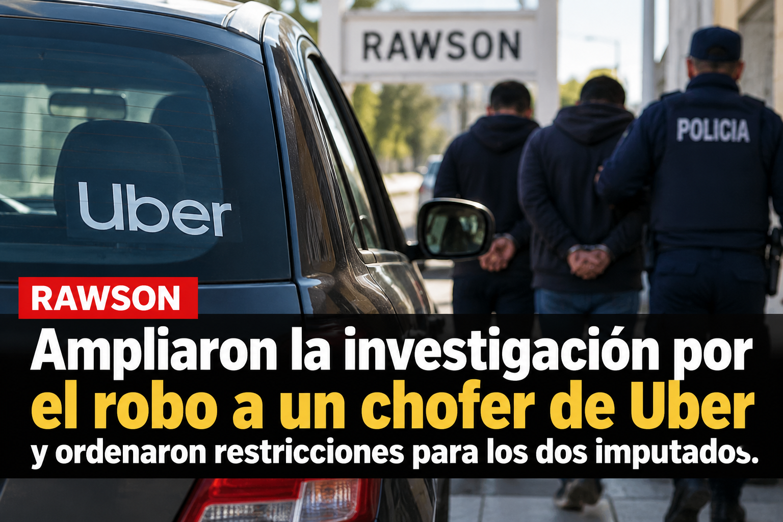 Rawson: Ampliaron la investigación por el robo a un chofer de Uber y ordenaron restricciones para los dos imputados.