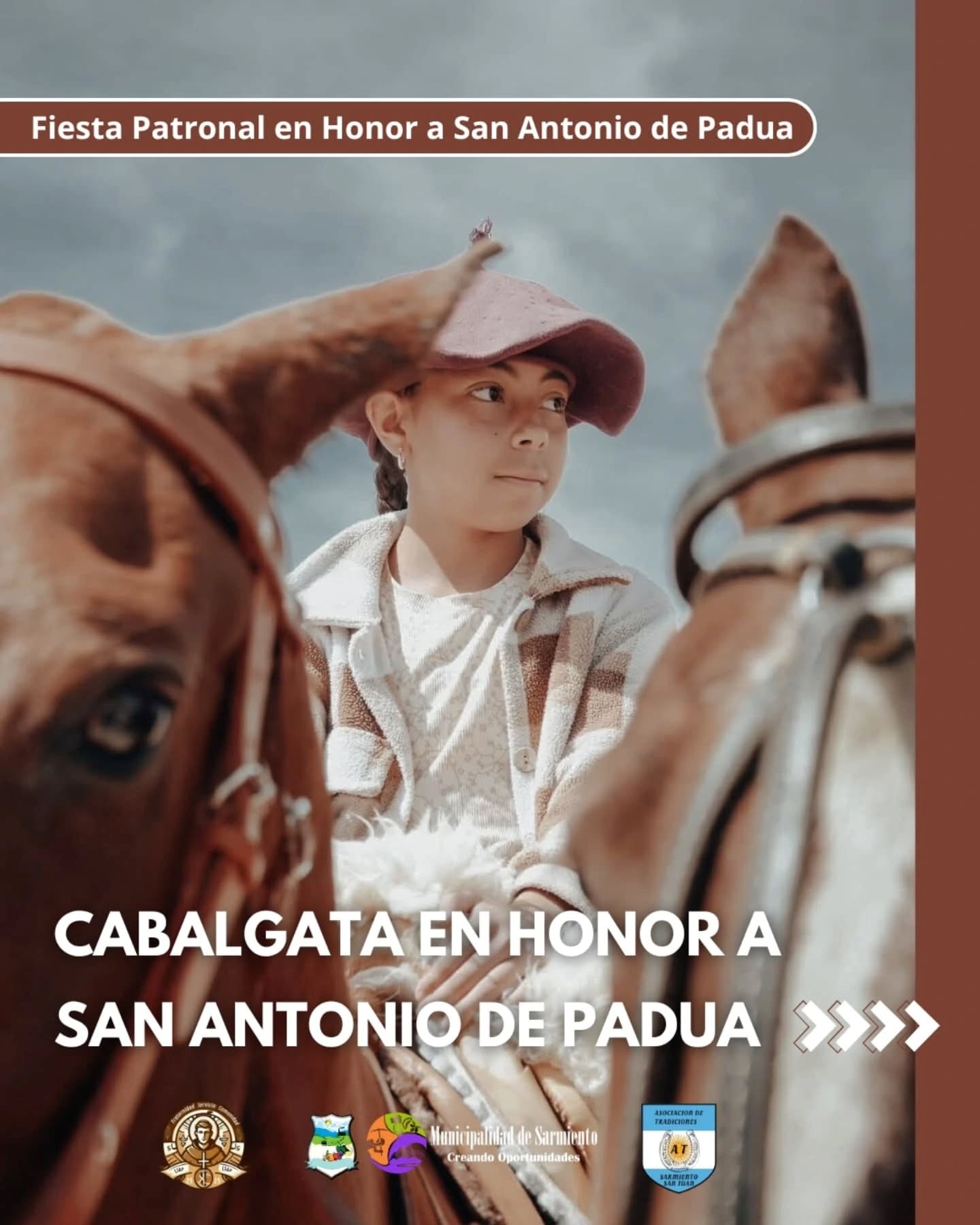 El intendente Alfredo Castro de Sarmiento invita a participar este fin de semana a la “Cabalgata en Honor a San Antonio de Padua”