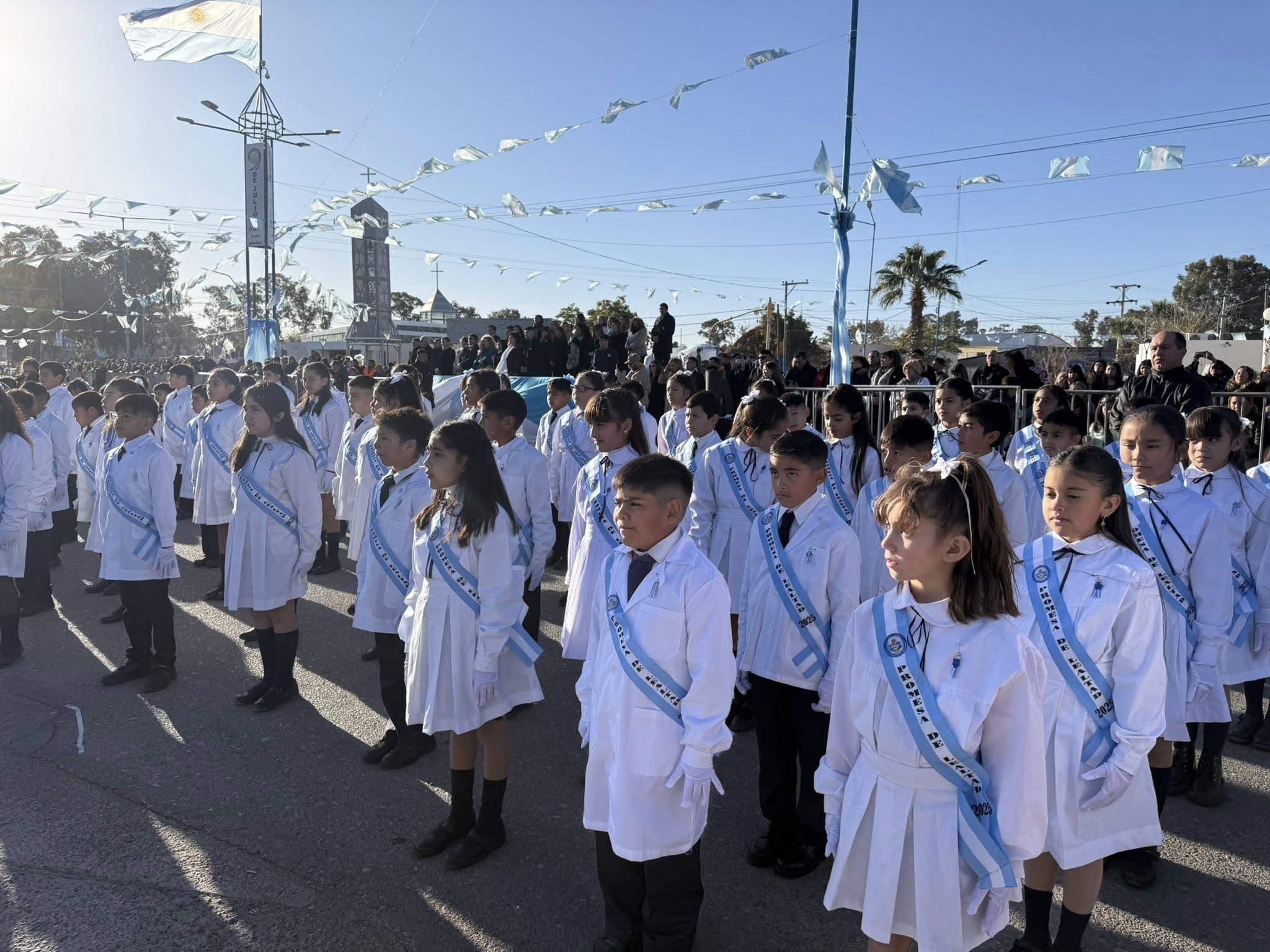 En un emotivo acto los alumnos de  4° grado del departamento de 9 de Julio prometieron lealtad a la bandera argentina.
