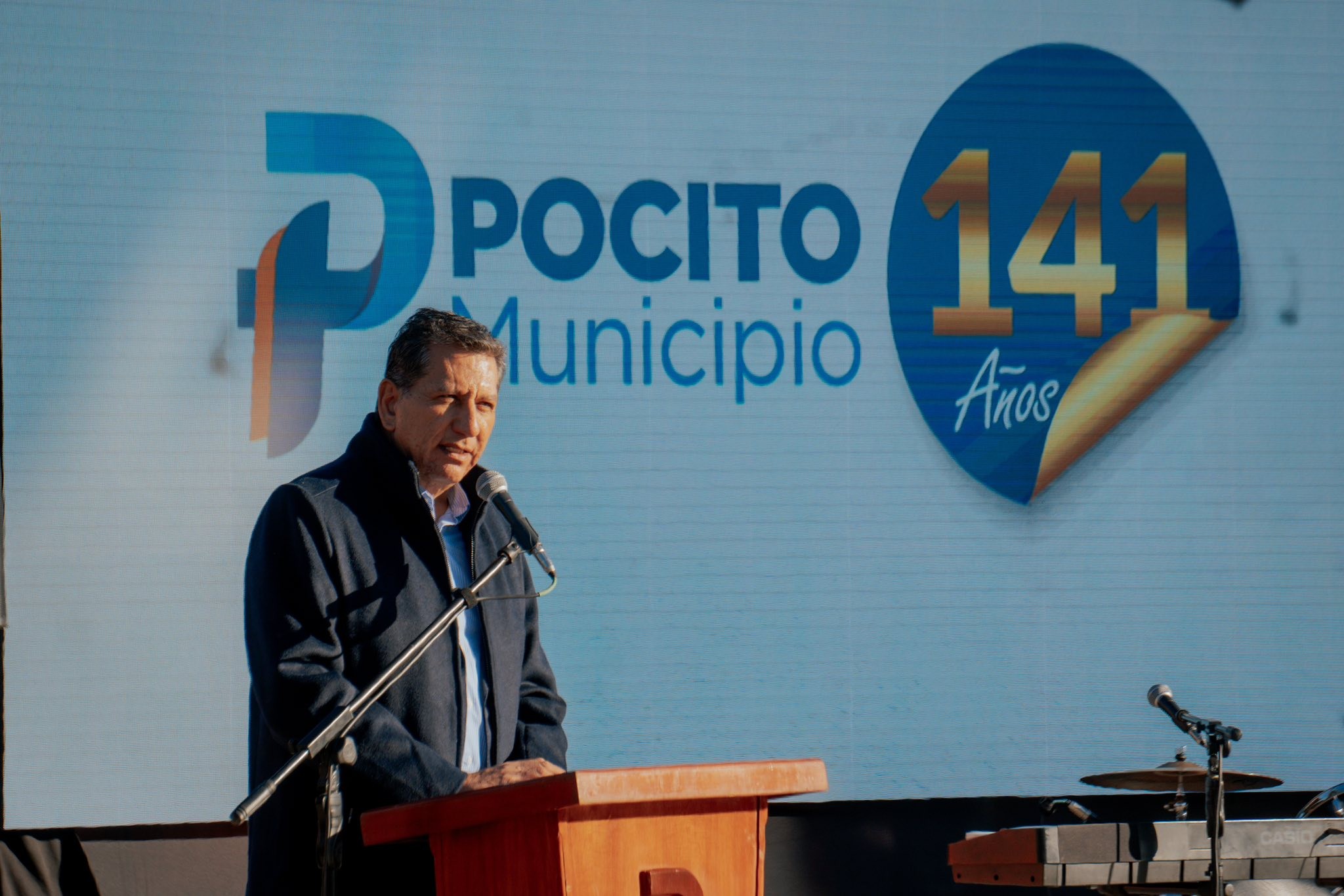 Pocito festejó sus 141 años de vida con un acto central desarrollado en  la Plaza De La Libertad donde  el intendente Fabian Aballay hizo un reconocimiento especial a vecinos ilustres.