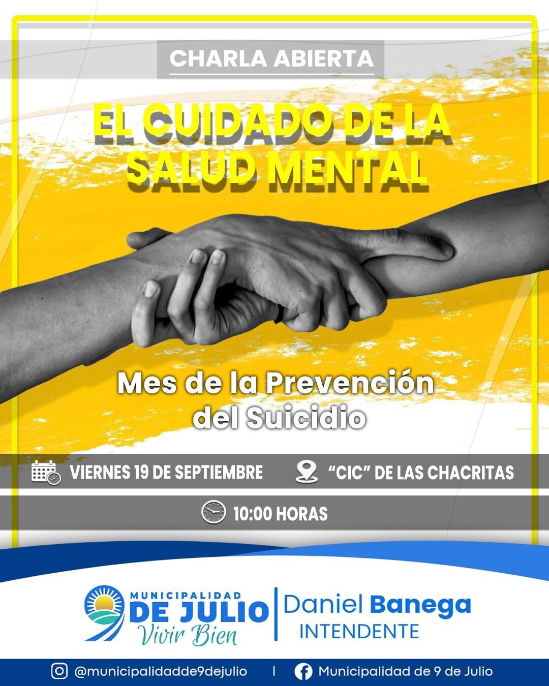 La salud mental también necesita cuidados y por eso, desde la Municipalidad de 9 de Julio, invitan a toda la comunidad a participar de una charla abierta