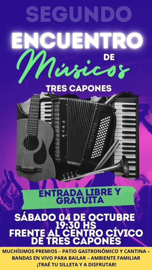 Tres Capones se prepara para vivir el Segundo Encuentro de Músicos