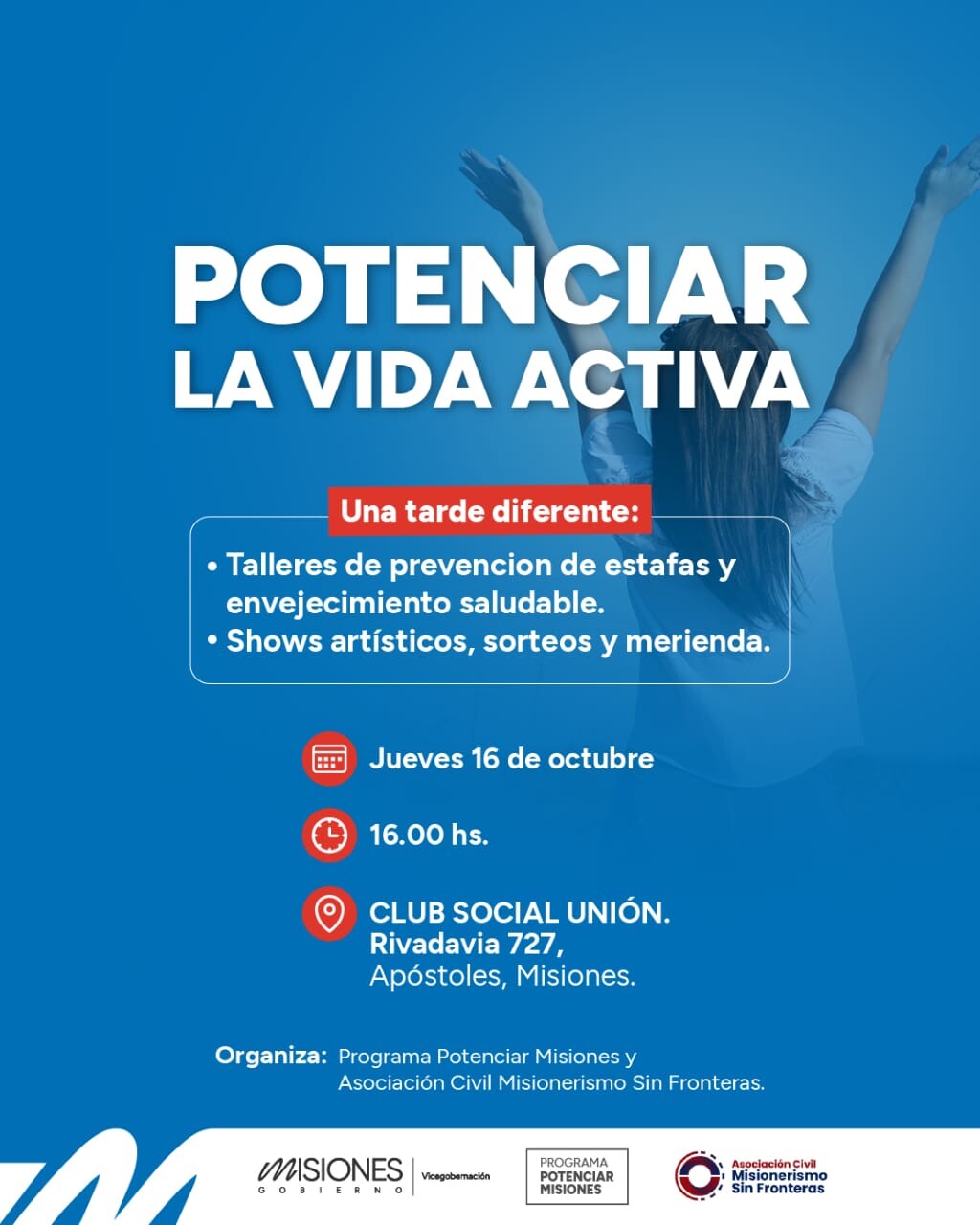 Invitan a una jornada para promover la vida activa y el bienestar de los adultos mayores en Apóstoles