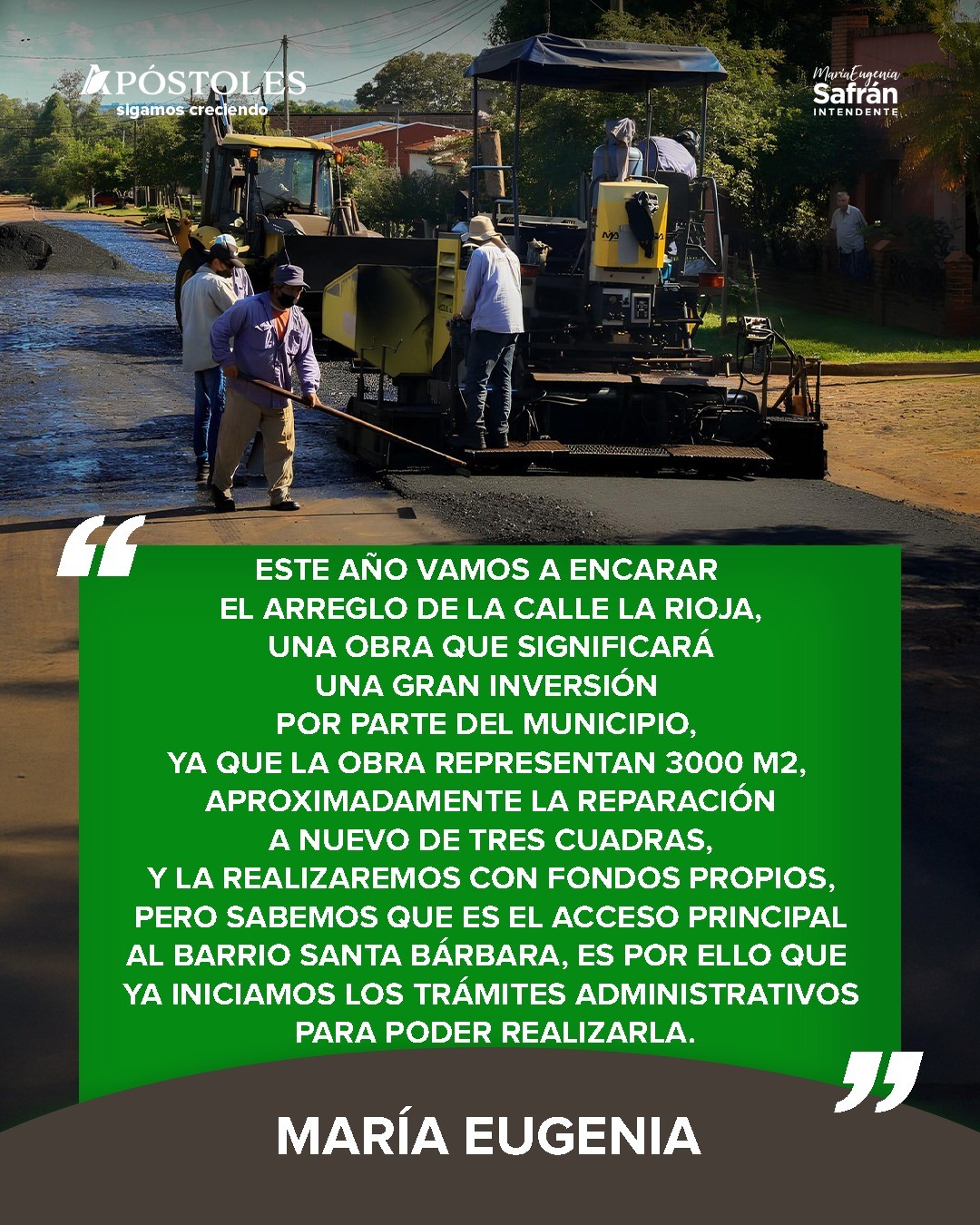 El municipio invertirá una gran suma en la reparación de la calle La Rioja, un proyecto que transformará el acceso al Barrio Santa Bárbara