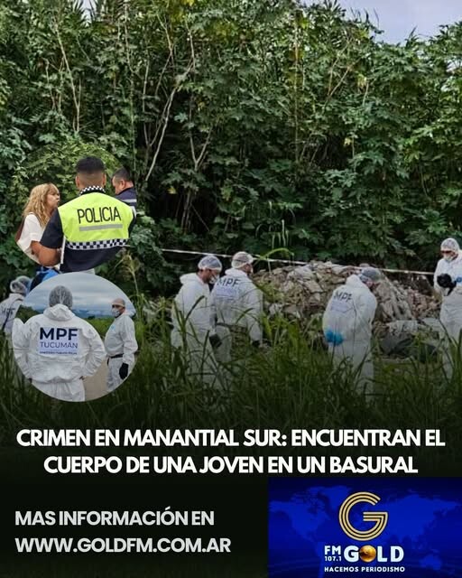 CRIMEN EN MANANTIAL SUR: HALLAN EL CUERPO DE UNA JOVEN EN UN BASURAL