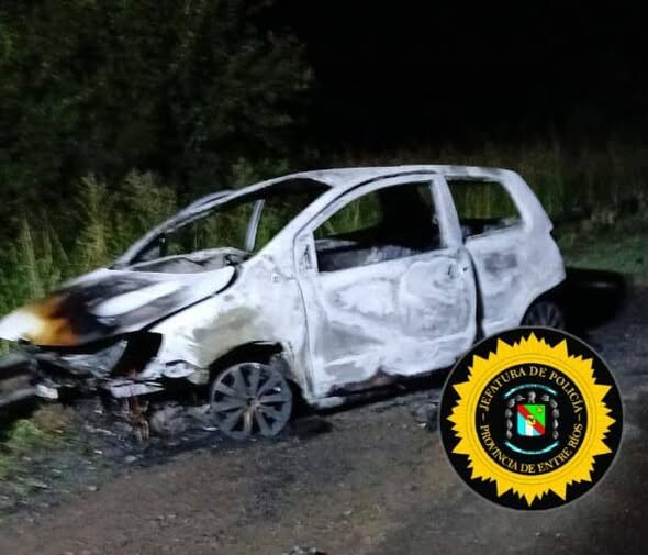 RUTA 39: VIOLENTO DESPISTE E INCENDIO TOTAL DE UN AUTOMÓVIL